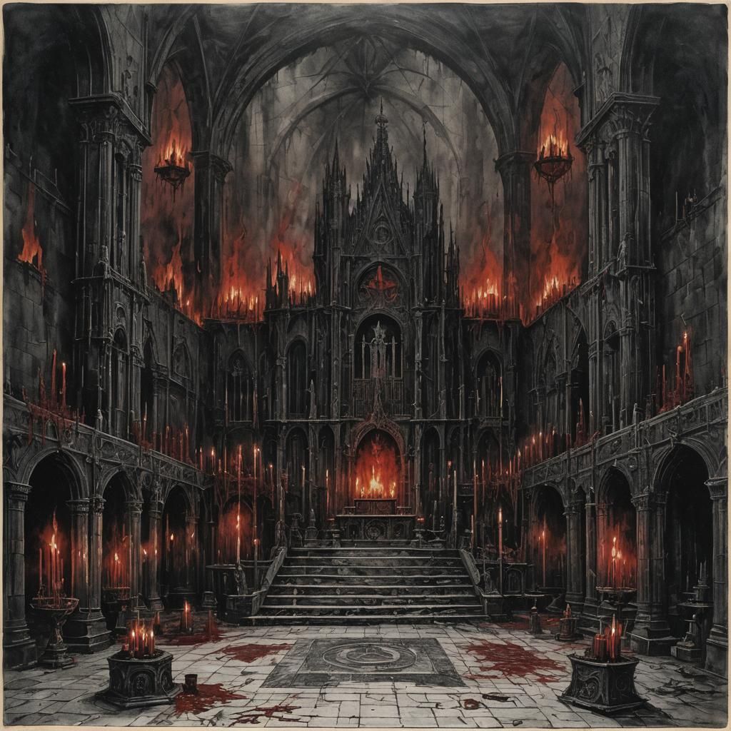 Blasphemous Cathedral with Blood Rain and Dark Arts