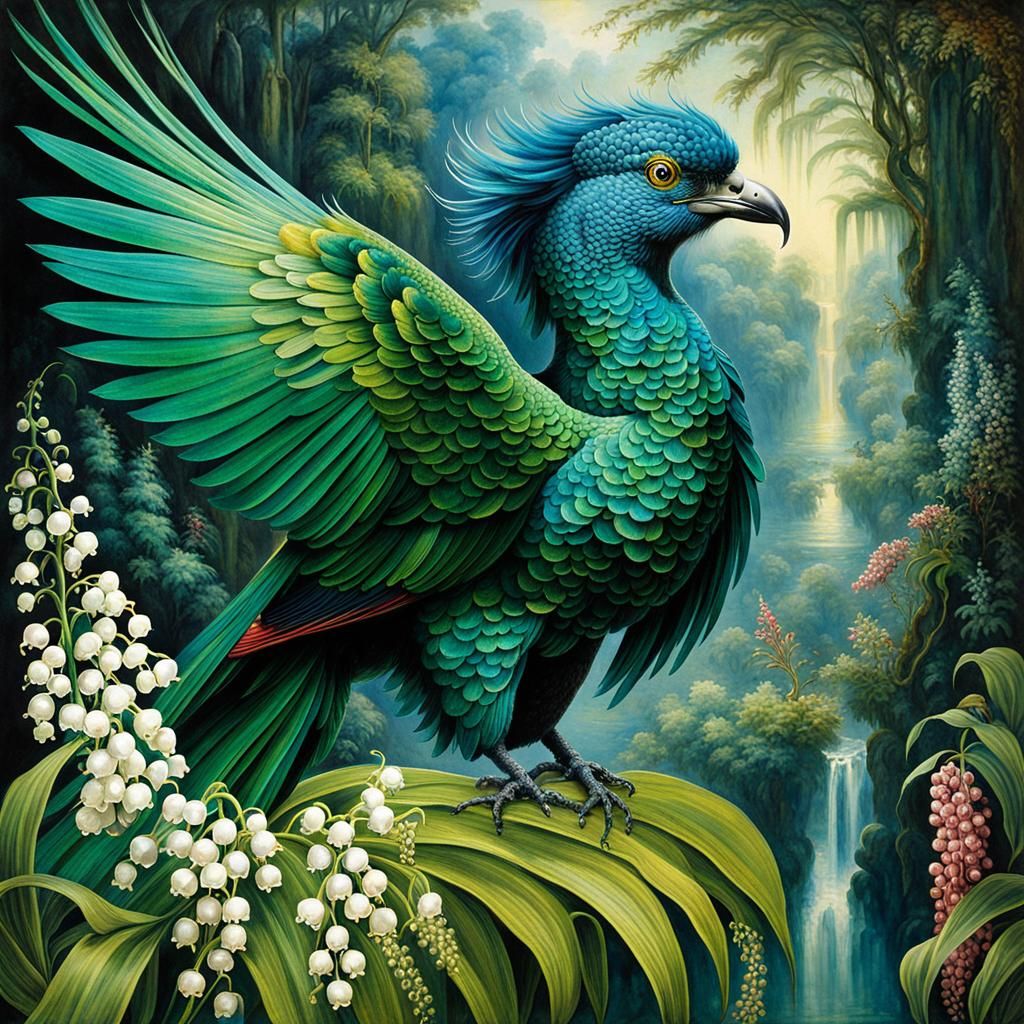 Resplendent Quetzal in Magical Watercolor Painting