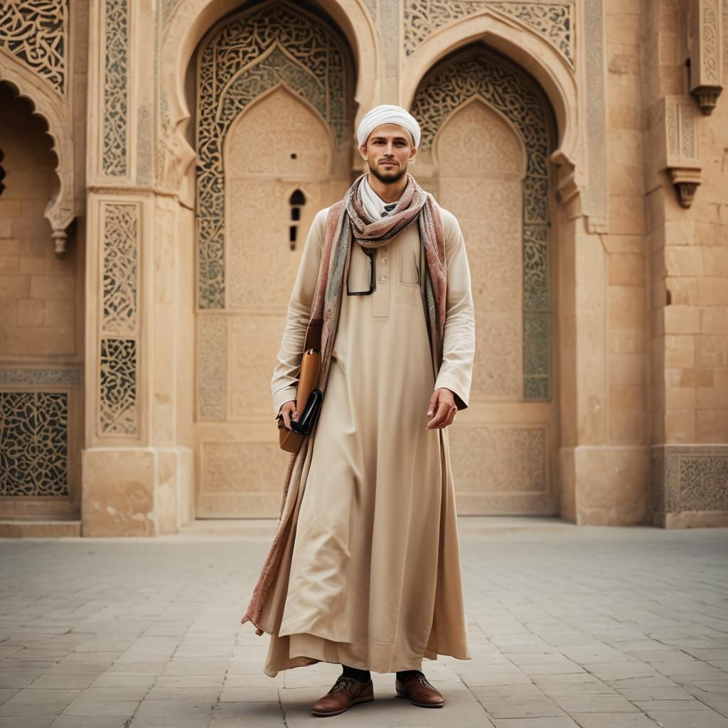 Young Person in Traditional Muslim Dress, Soft Bokeh