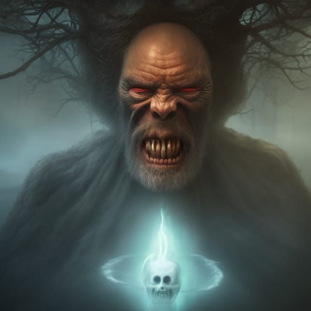 Demon Forest Dwellers in Psychedelic Biopunk Style