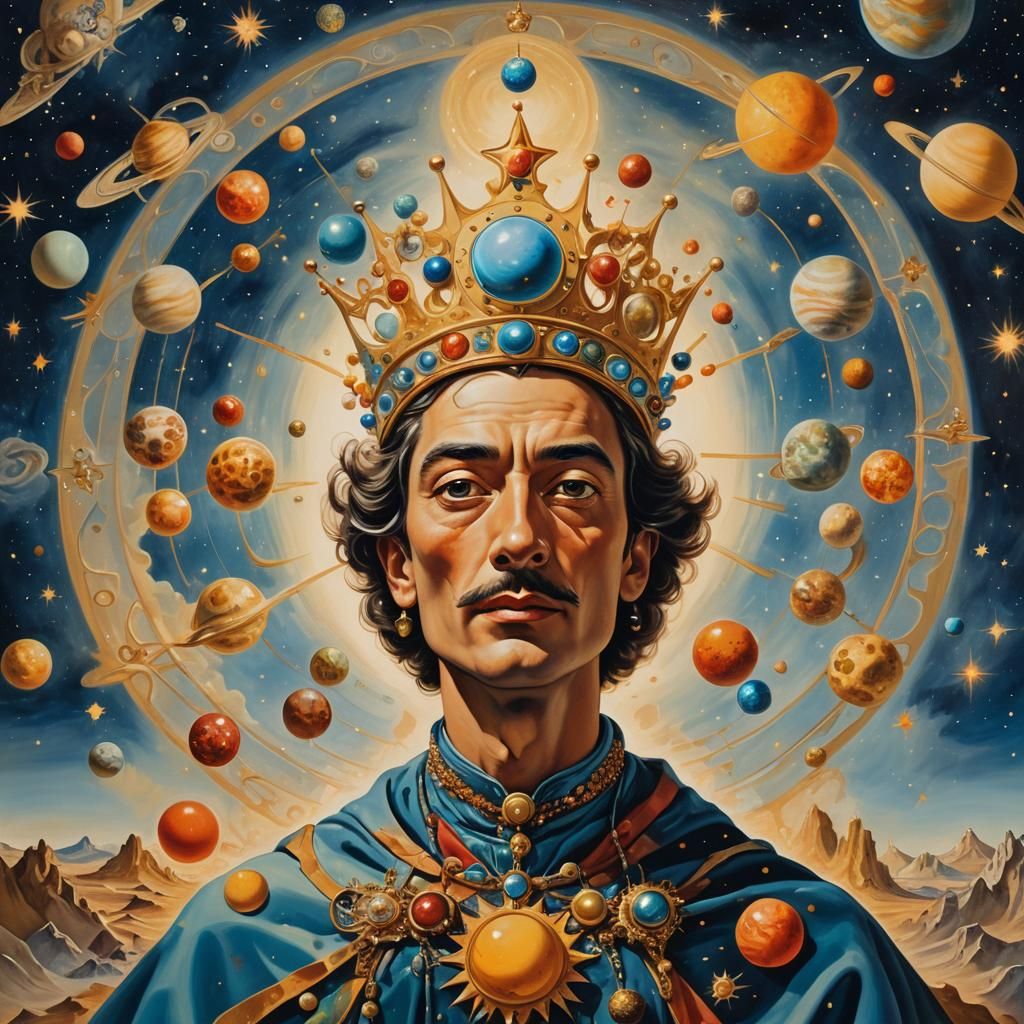Celestial Figure in Surreal Cosmos Style