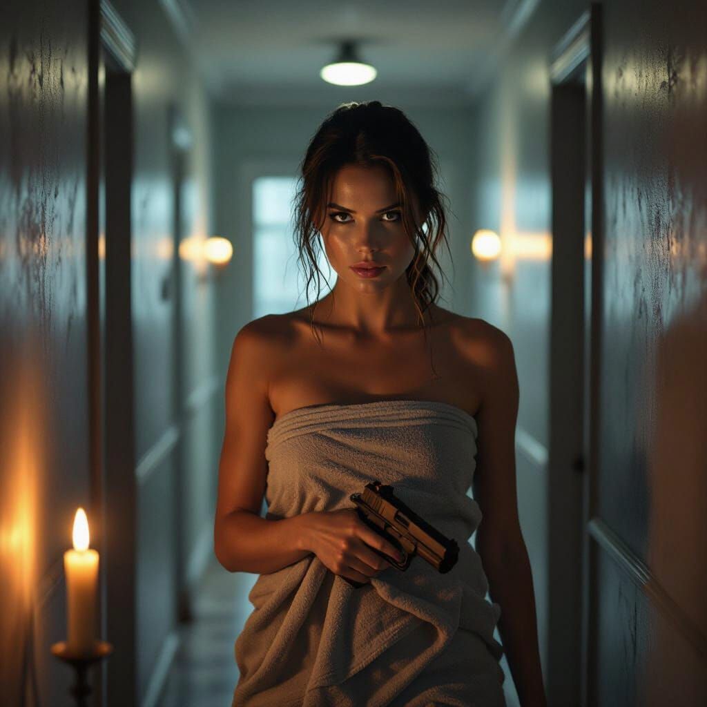 Film Noir Detective in Candlelight