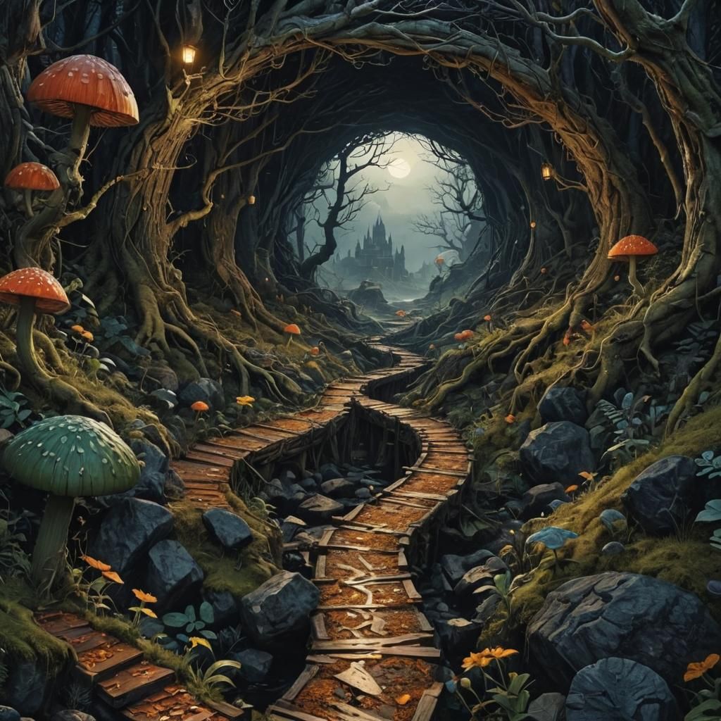 Ethereal Path Through a Surreal Dreamscape Portal