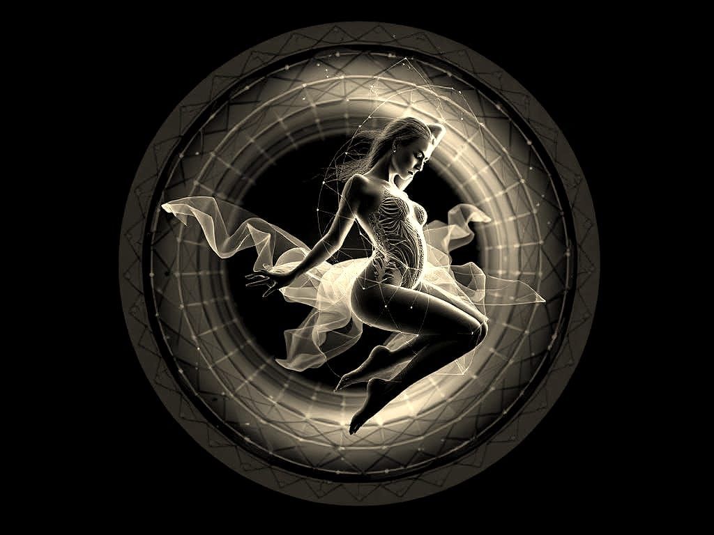 Ethereal Embryo: Monochrome Textile Art in 3D