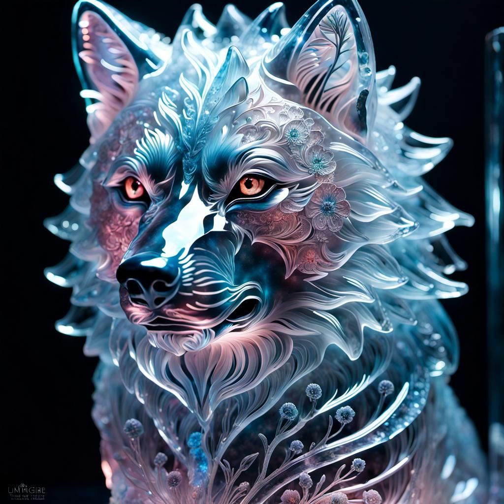 Ice Wolf Head
