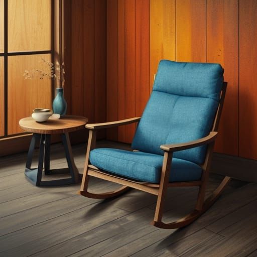 Empty Rocking Chairs in Hyperrealistic Style