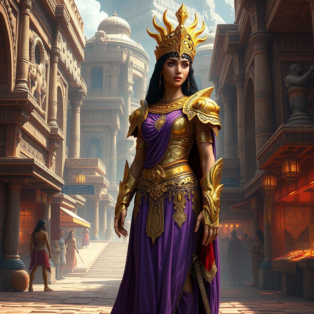 Queen of Sheba in Sabian Kingdom, 8K Art