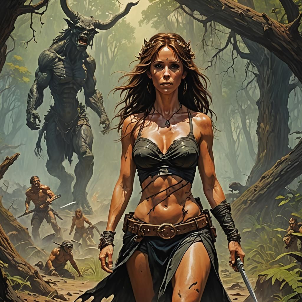 Jennifer Love Hewitt Escapes, Frazetta Style