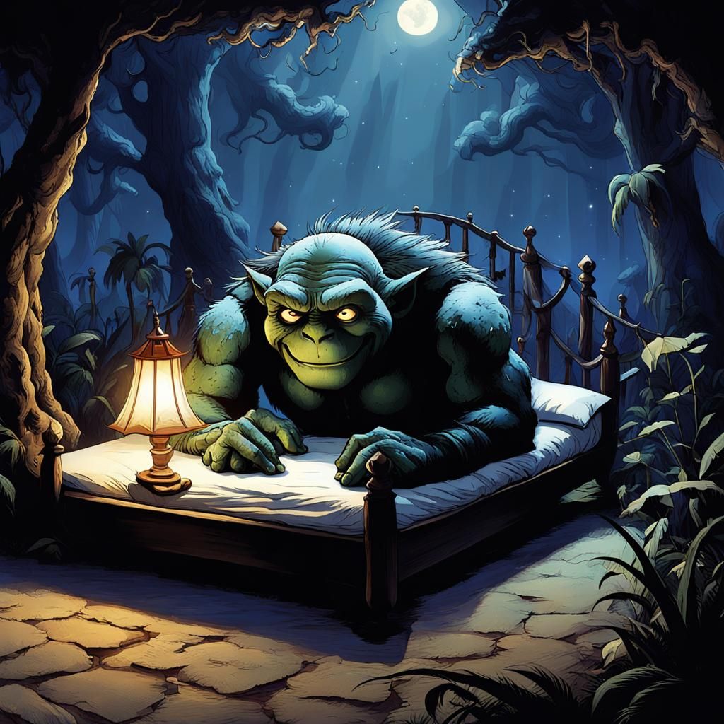 Nightmarish Dreamscape with Dragons and Beasts