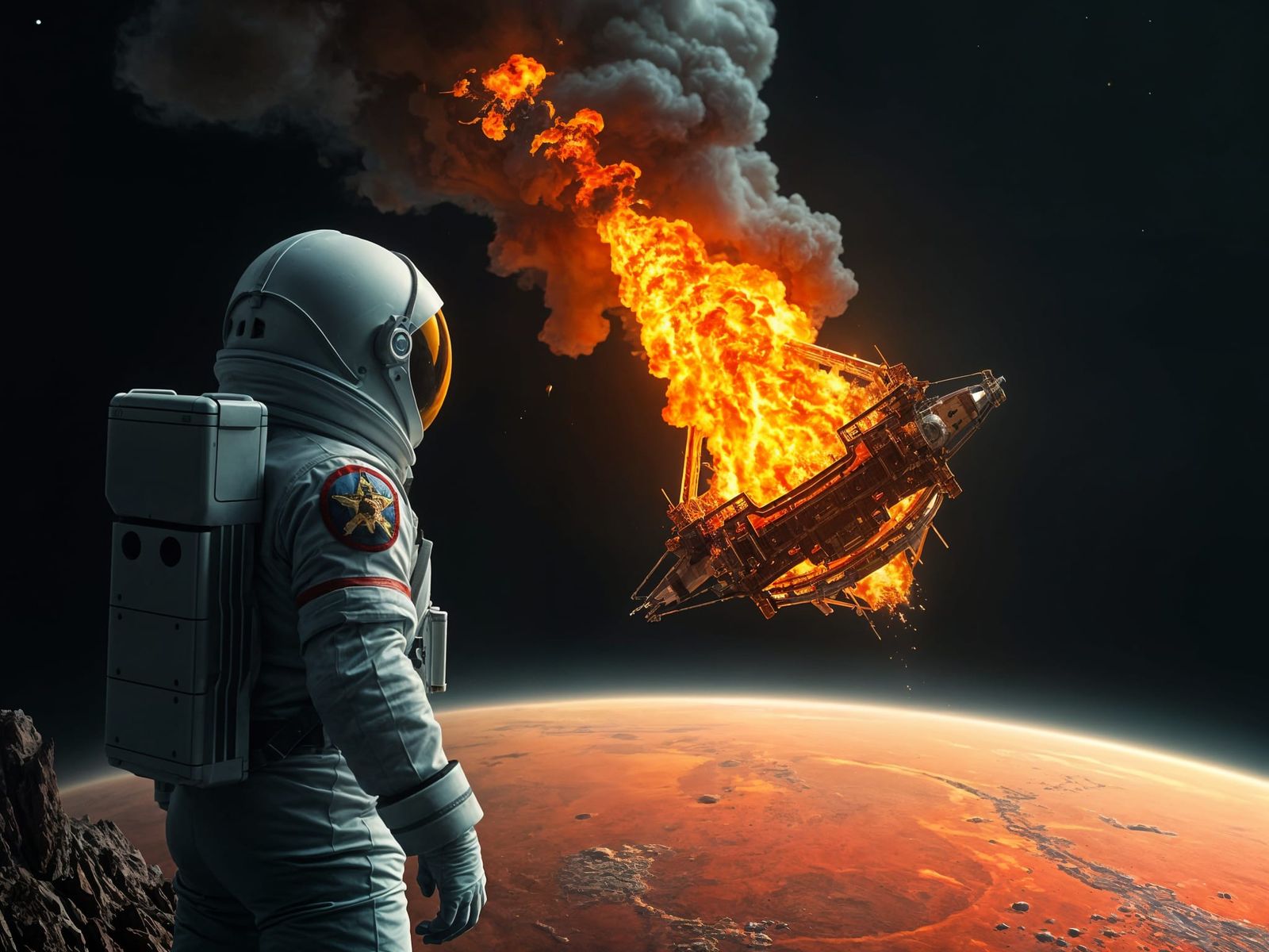 Astronaut Witnesses Burning Colony Plunge to Alien World
