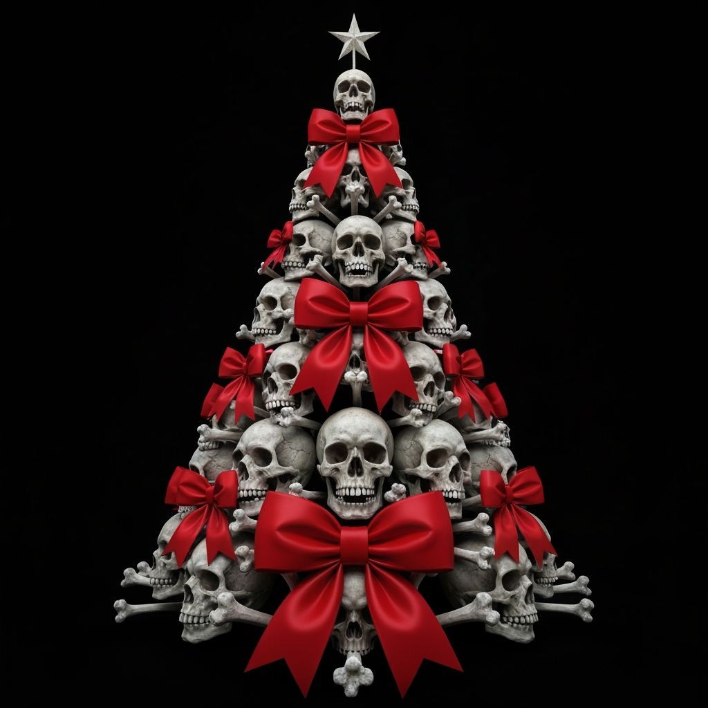 Gothic Skull Christmas Tree Dark Art