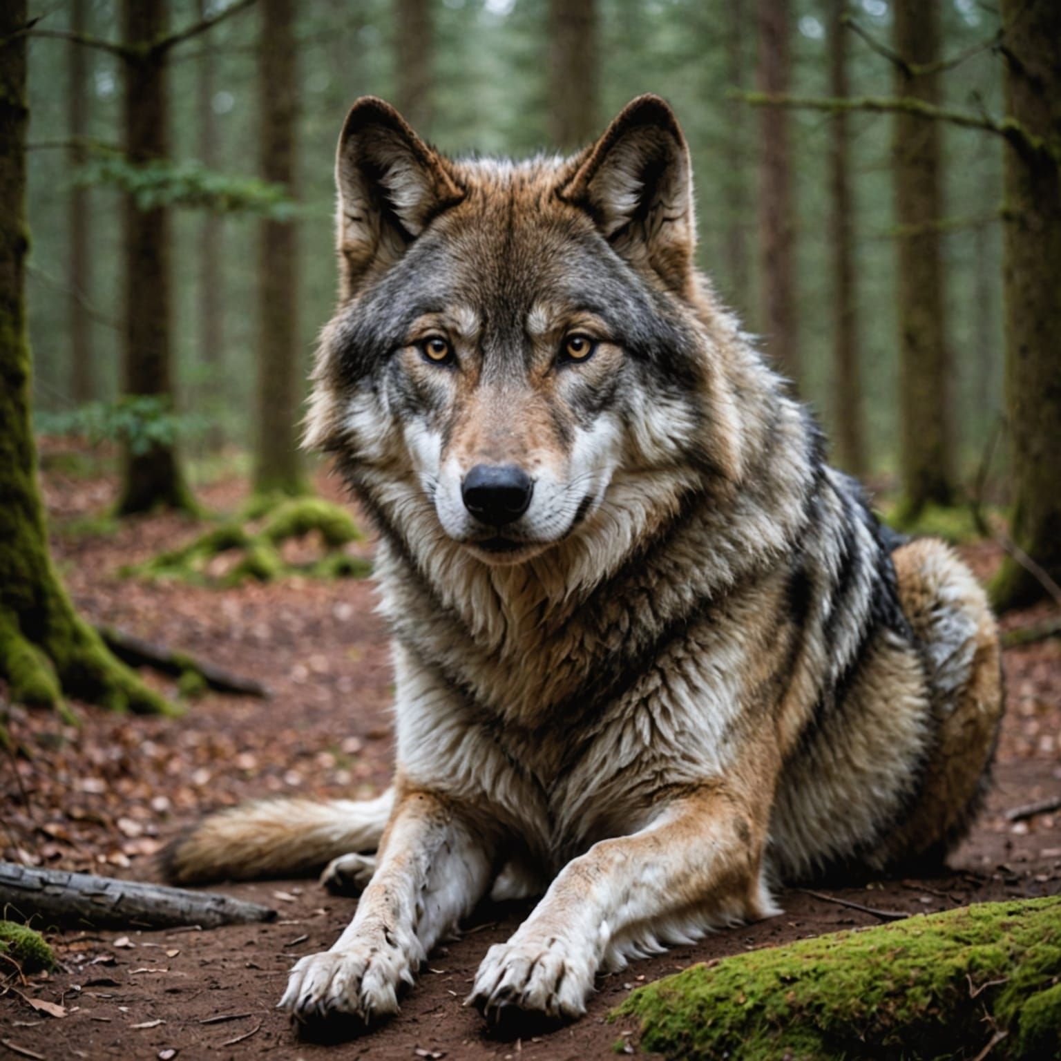 Lone Wolf Portrait: Embodiment of Wilderness