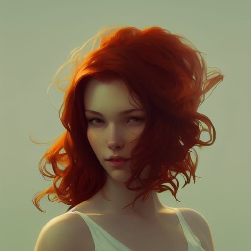 Redhead Portrait in Hyperdetailed Style