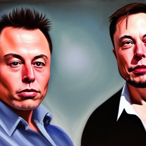 Joe Rogan and Elon Musk: Oil Painting