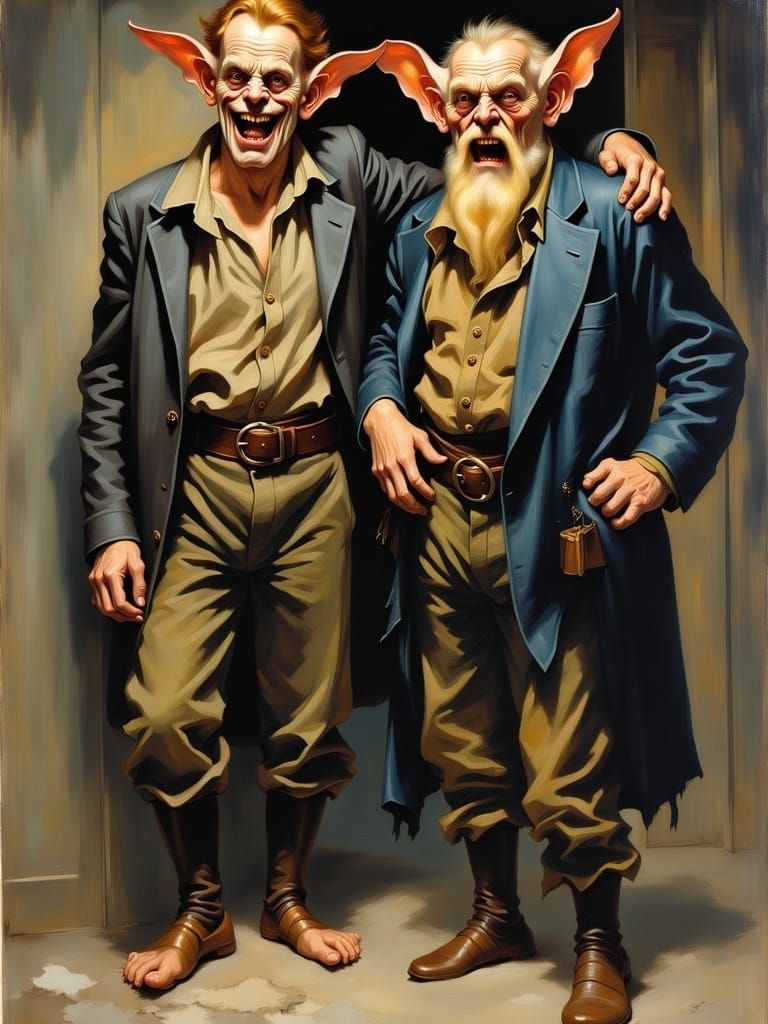 goblin men with big ears and big feet