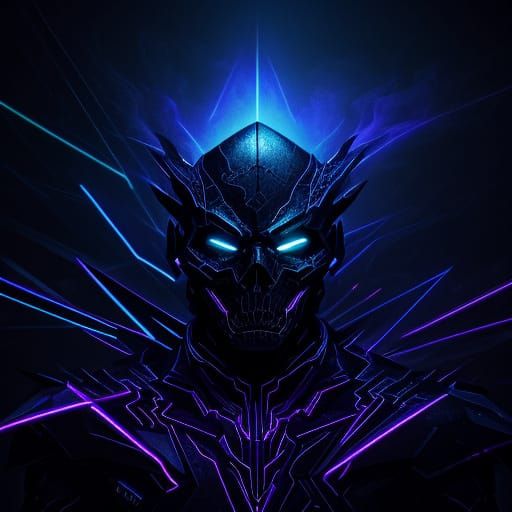 Neon Light Behind Dark Shapes in Surreal Digital Art