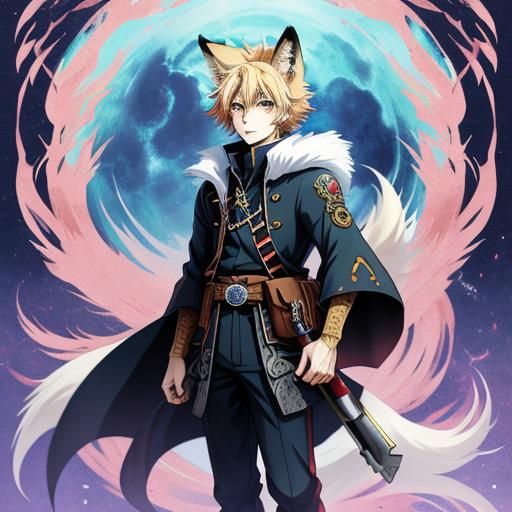 Anime Style Fox Boy Character Illustration