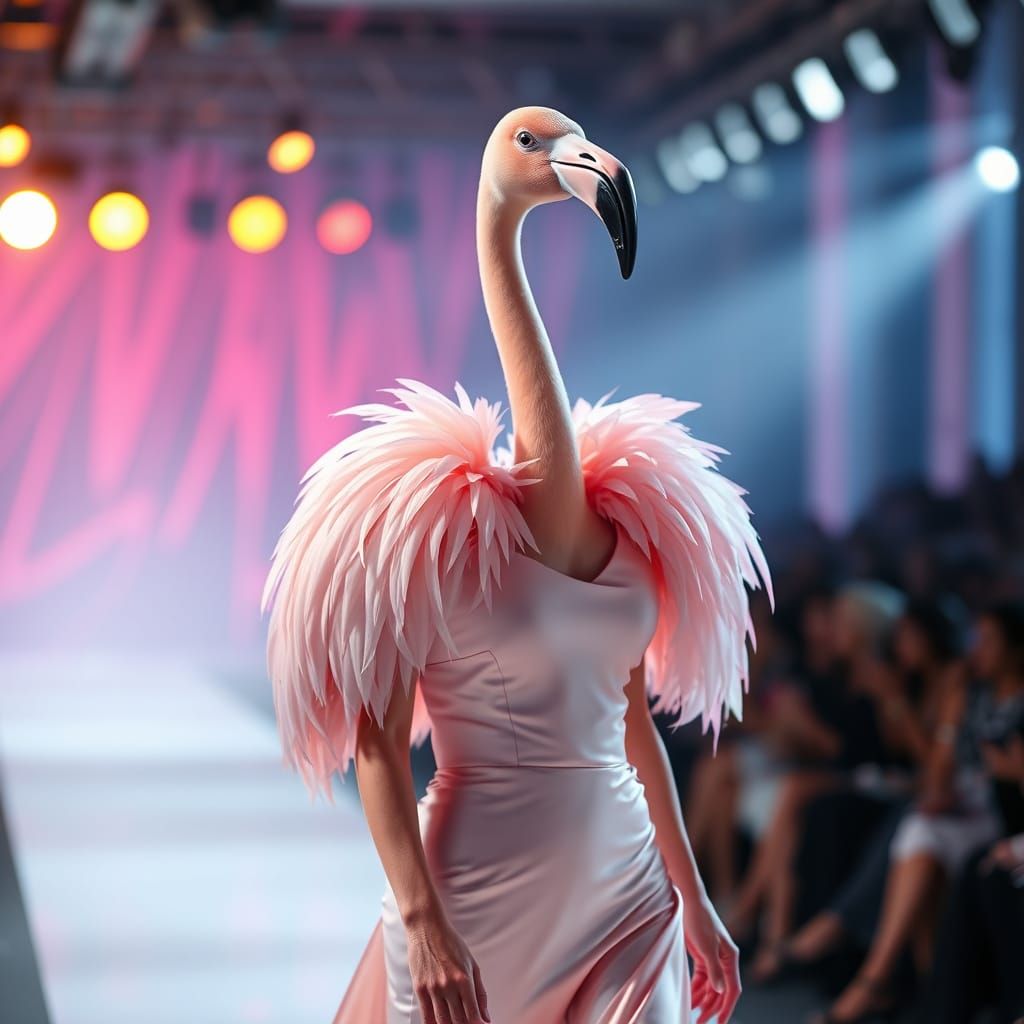 Flamingo's High-Fashion Runway Debut