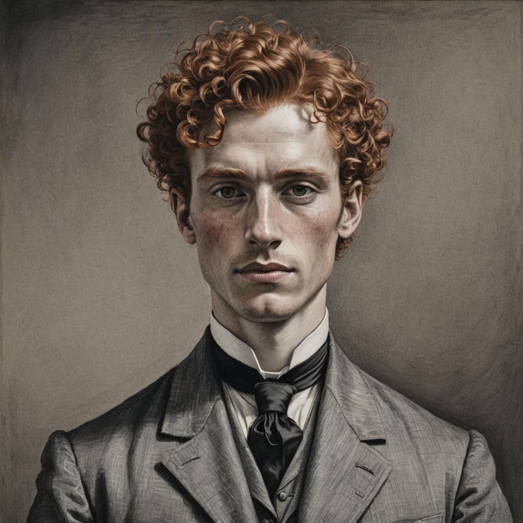 19th Century Man: Hyperdetailed Charcoal Portrait