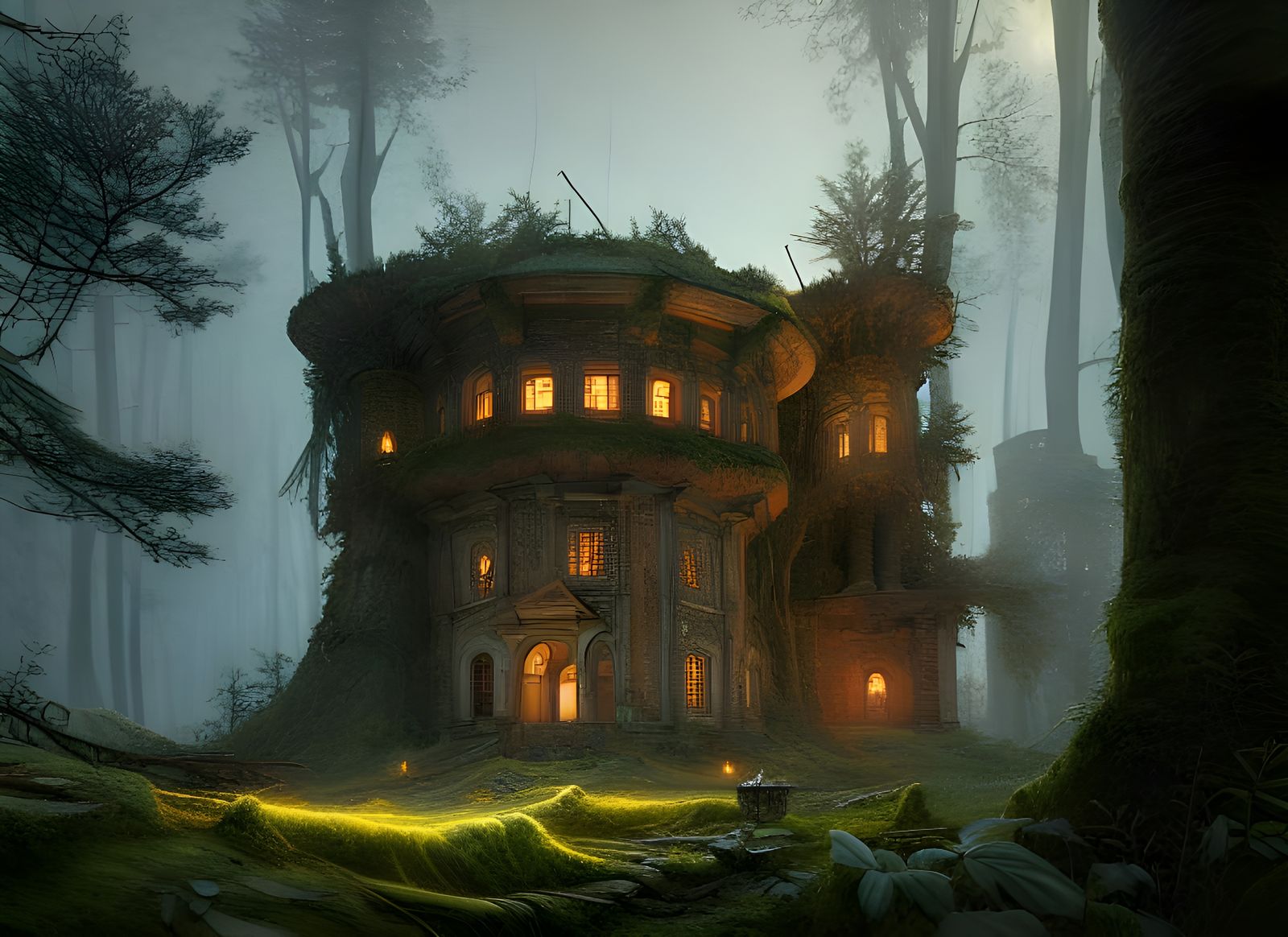 Post-Apocalyptic Castle in Hyperdetailed Digital Painting