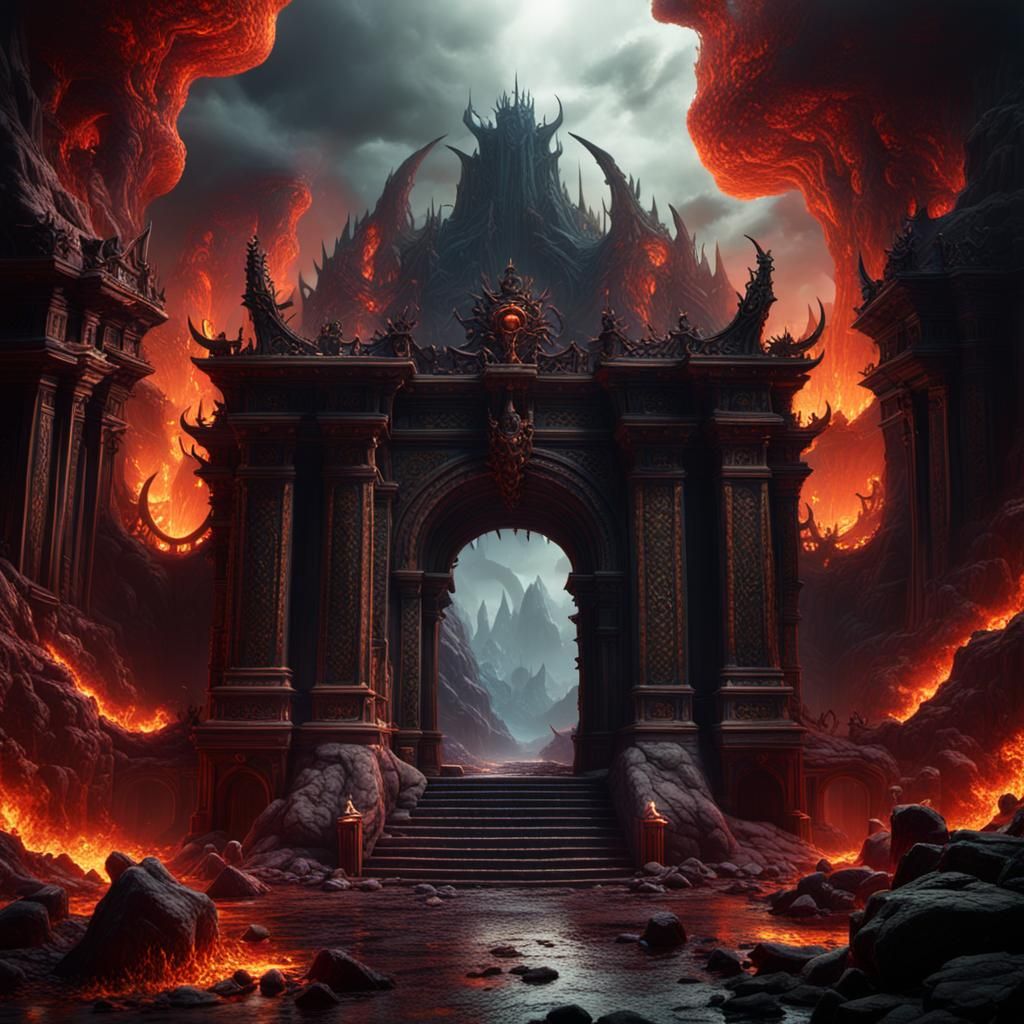 Detailed Matte Painting: The Entrance to Hell