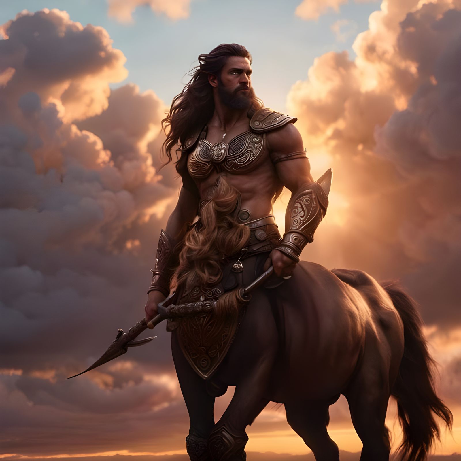 Chiron Centaur Sunset: Photorealistic CGI Fantasy