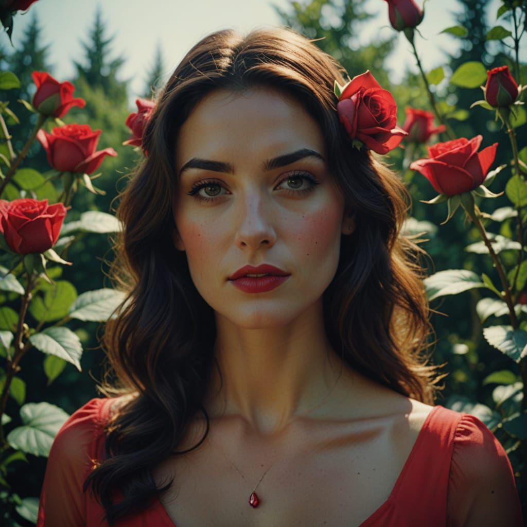 Ethereal Cinematic Portrait in Film Noir Style