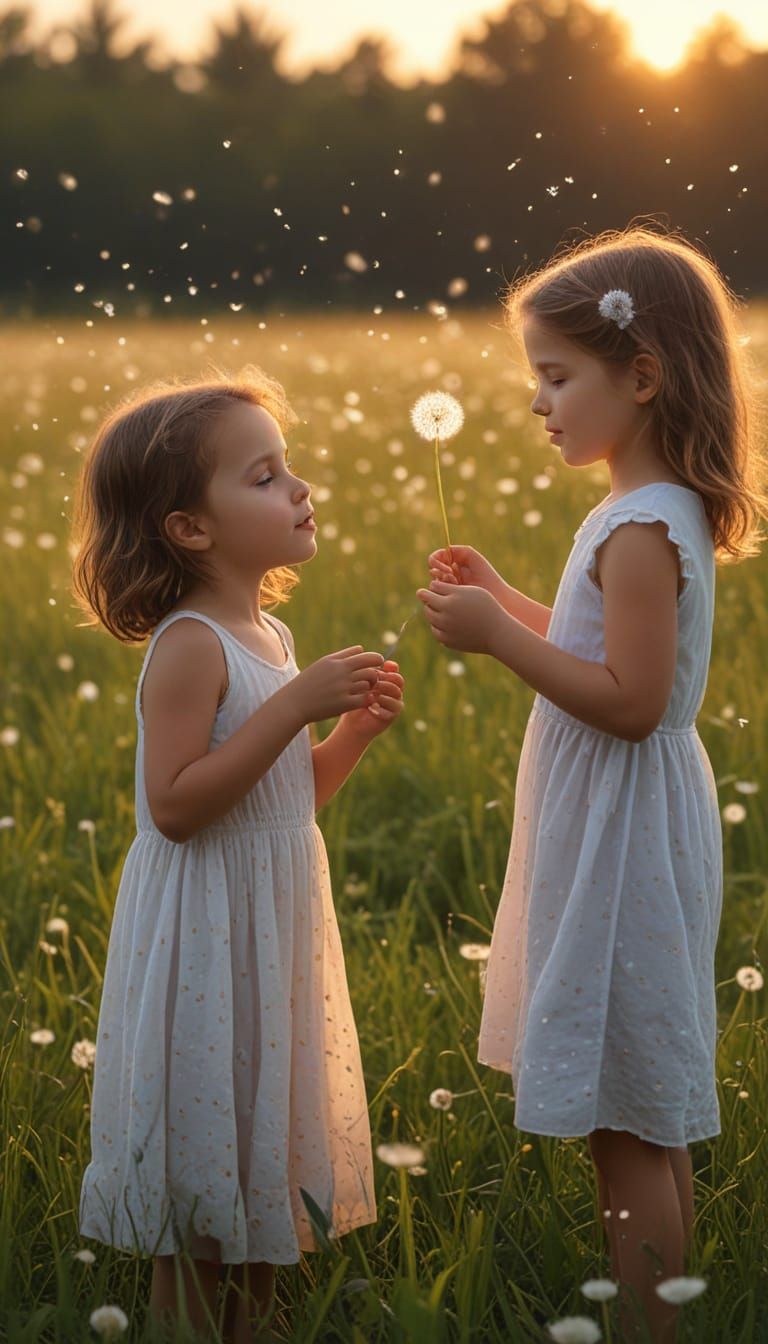 Whimsical Childhood Moment in Vibrant Pastel Hues