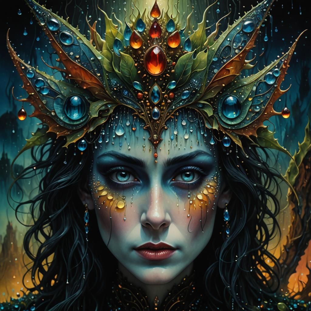 Dew Drops in Morning Light: Surrealist Dreamscape