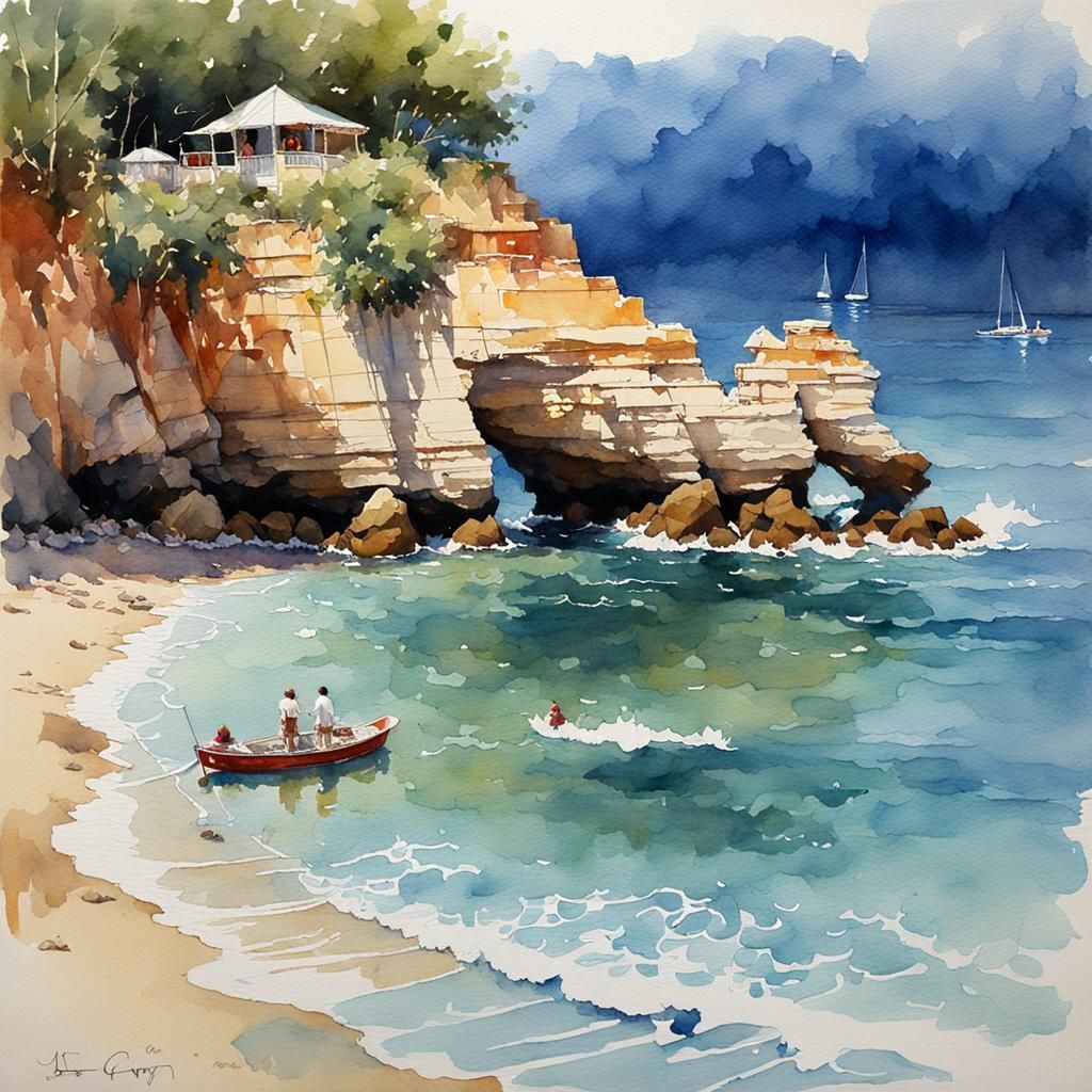 Vibrant Watercolor and Oil Painting