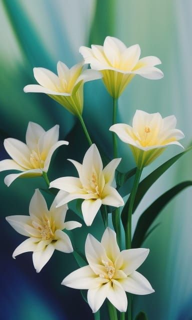 Hyperrealistic Lily Flowers Digital Painting