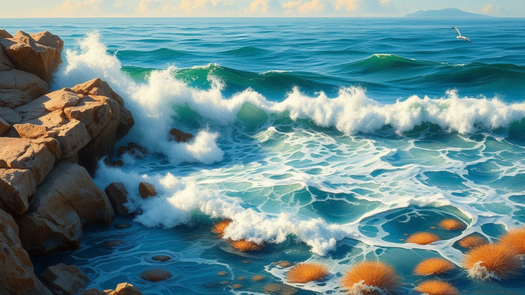 Dramatic Seascape in Impressionist Style