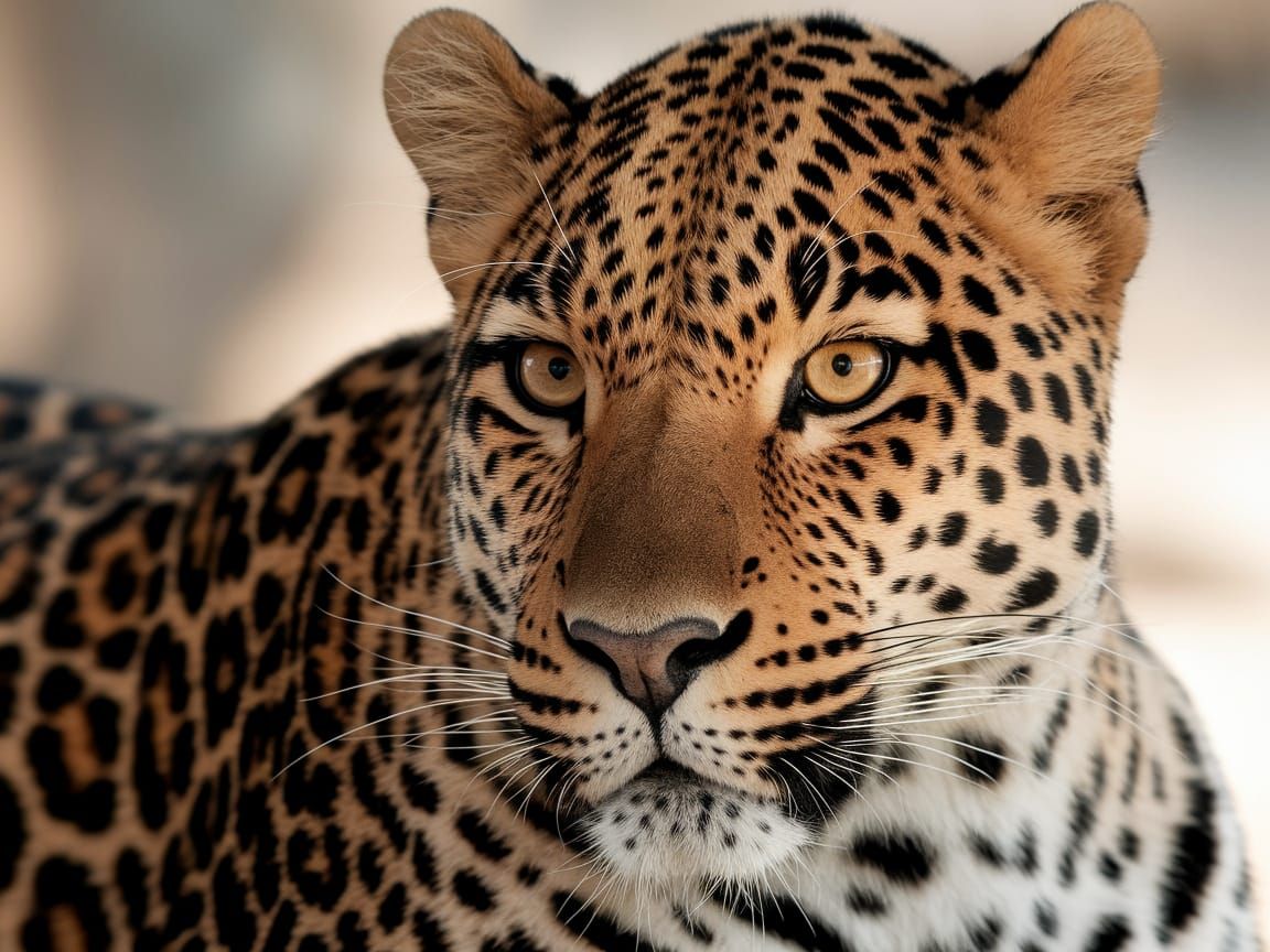 Majestic Leopard Portrait in Golden Yellow Eyes