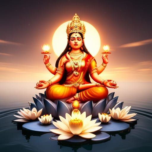 Laxmi atop Lotus