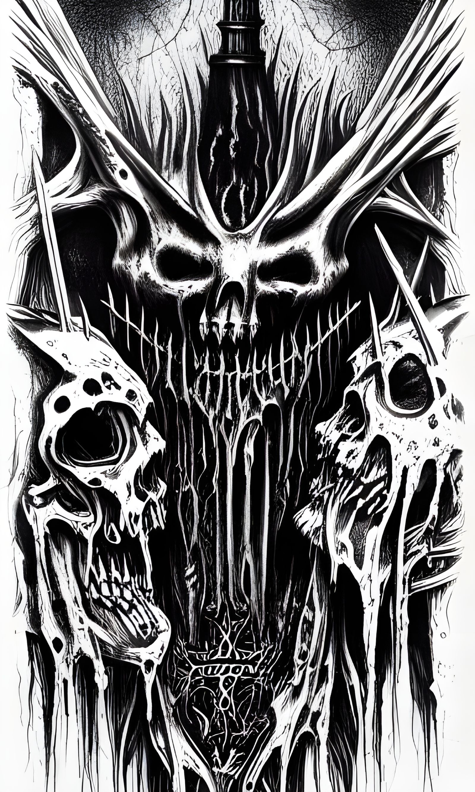 Insanely Detailed Unholy Blood Sacrifice Ink Drawing