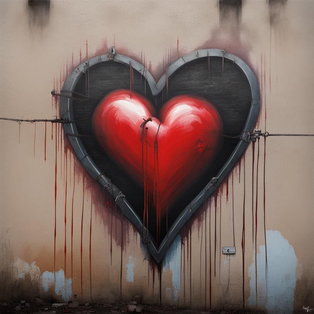 Sinister Heart Graffiti Art by Rutkowski