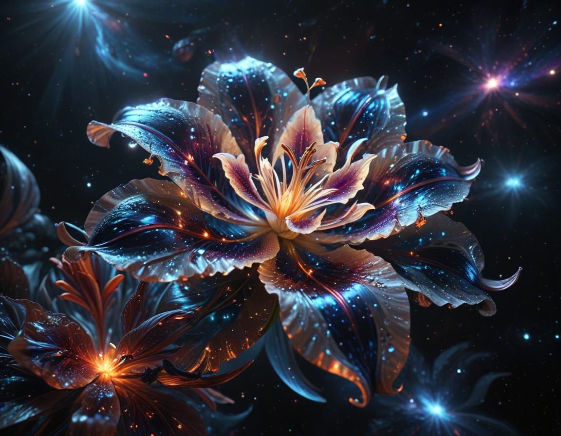 Colossal Crystalline Lily in Cosmic Void