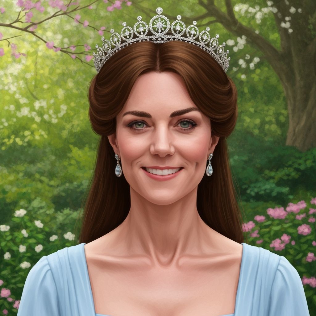 Princess Kate in Lover's Knot Tiara, Spring Garden Portrait