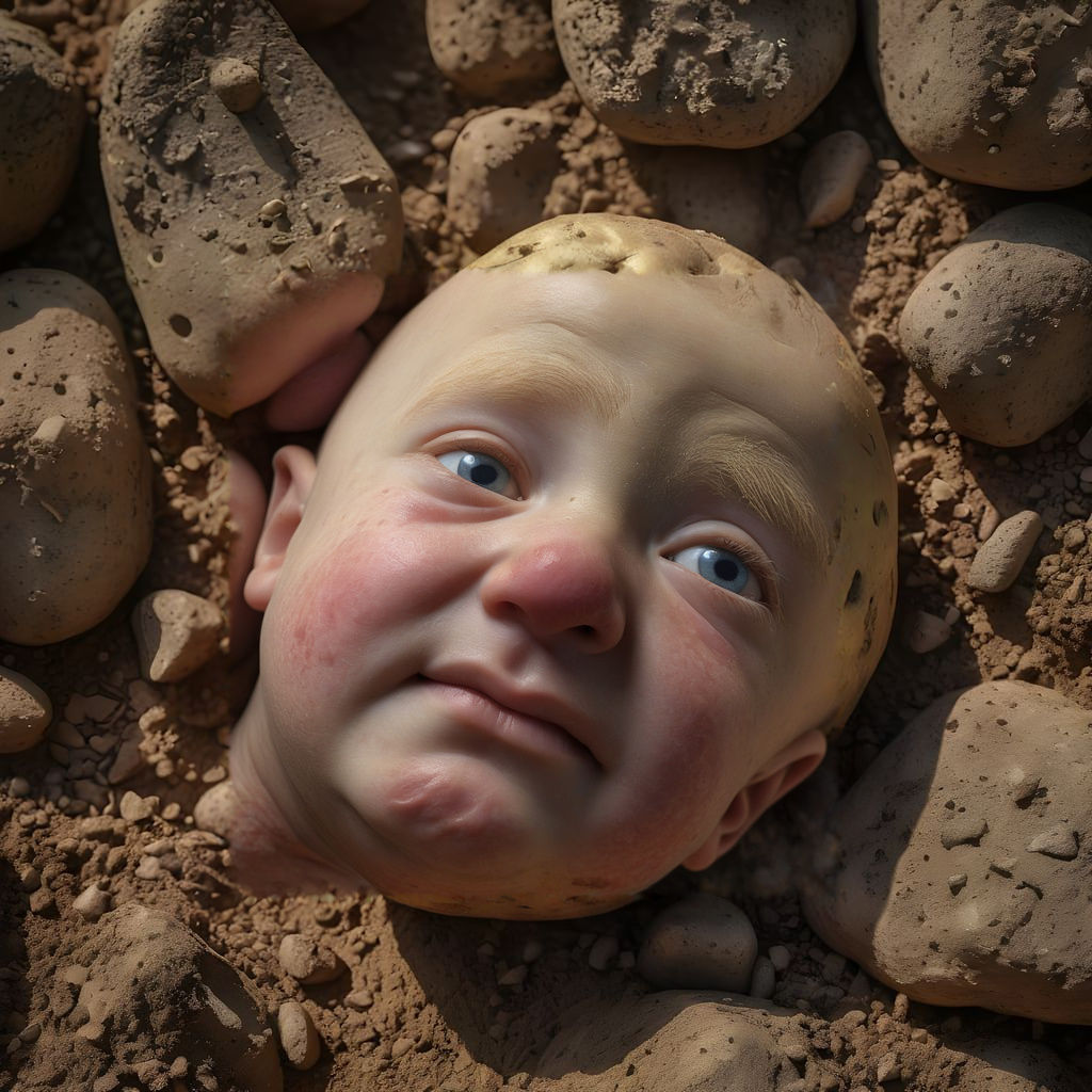 Weathered Potato Form in Earthy Tones