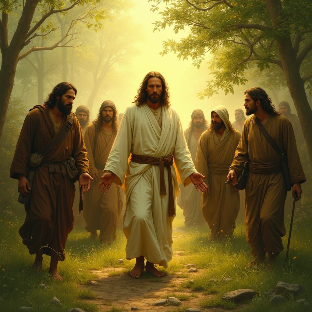 Jesus Invites the Weary in Golden Light