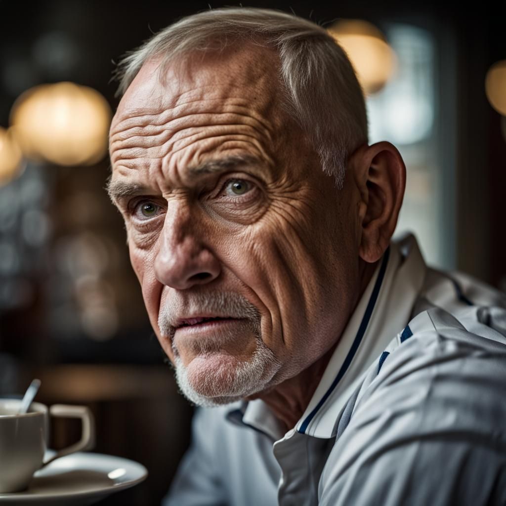 Man in Moscow Cafe: Professional Color Portrait