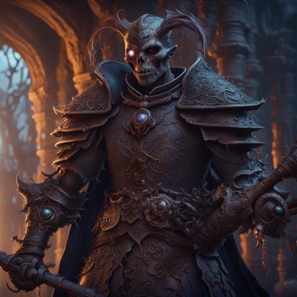 Voodoo Knight in Detailed Matte Painting Style