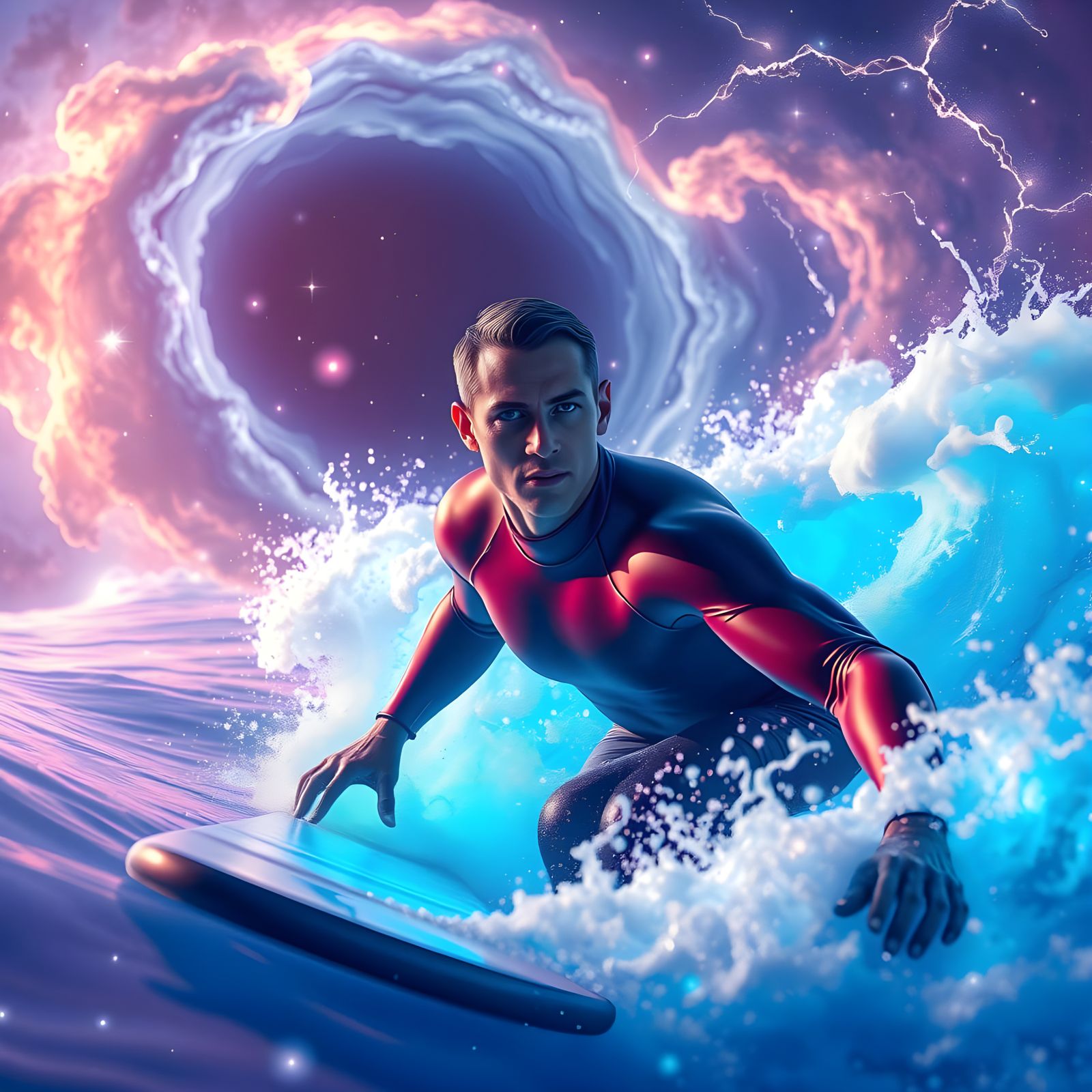 Digital Surfer Chasing a Black Hole in Cosmic Waves