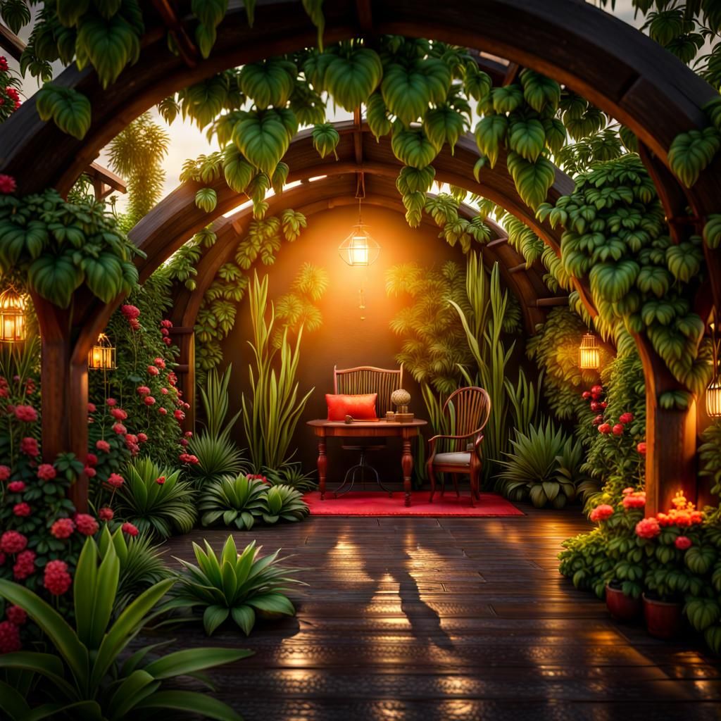 Exotic Garden in Hyper-Realistic Digital Art