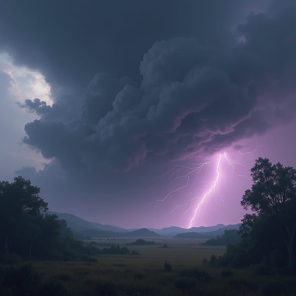 Epic Stormfront in Detailed Matte Painting Style