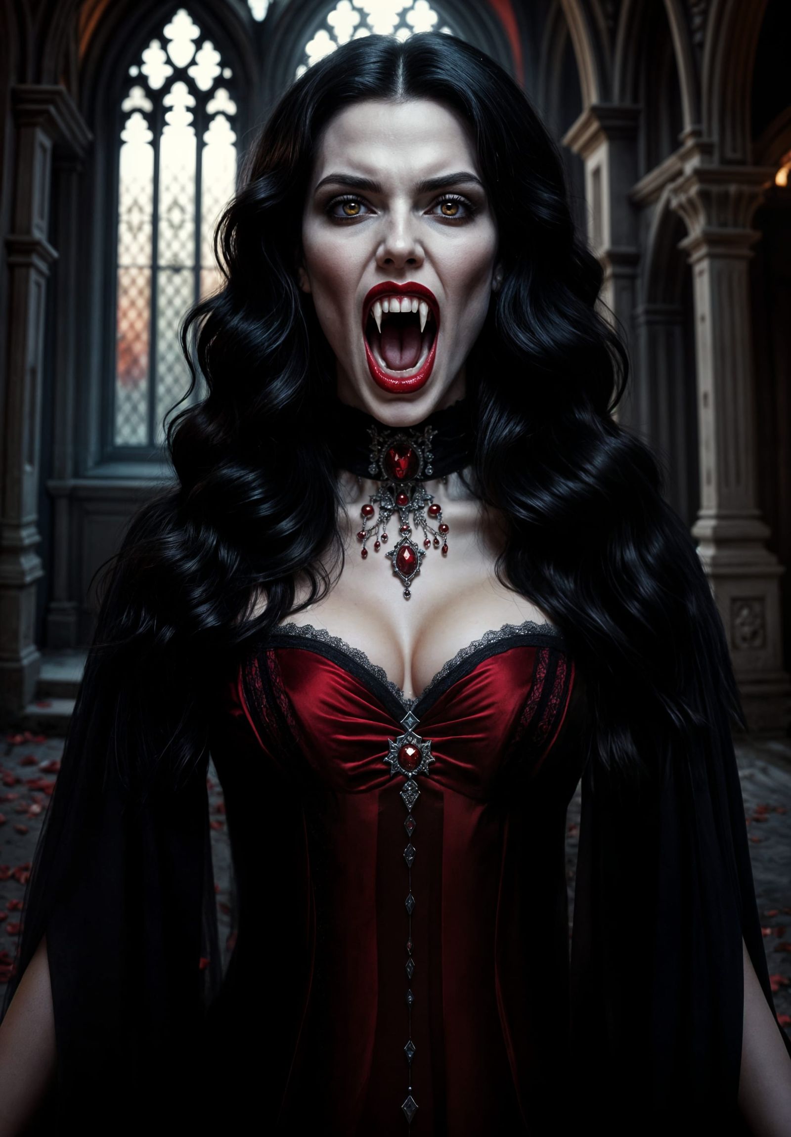 Ancient Vampire Queen Portrait in 2000s Film Style