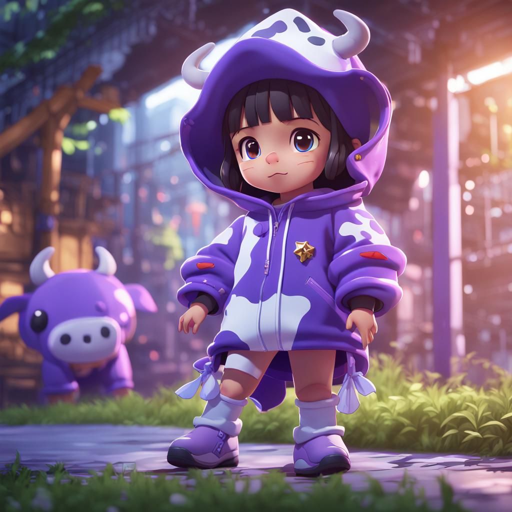 Chibi Cow Costume on Puerto Rican Toddler