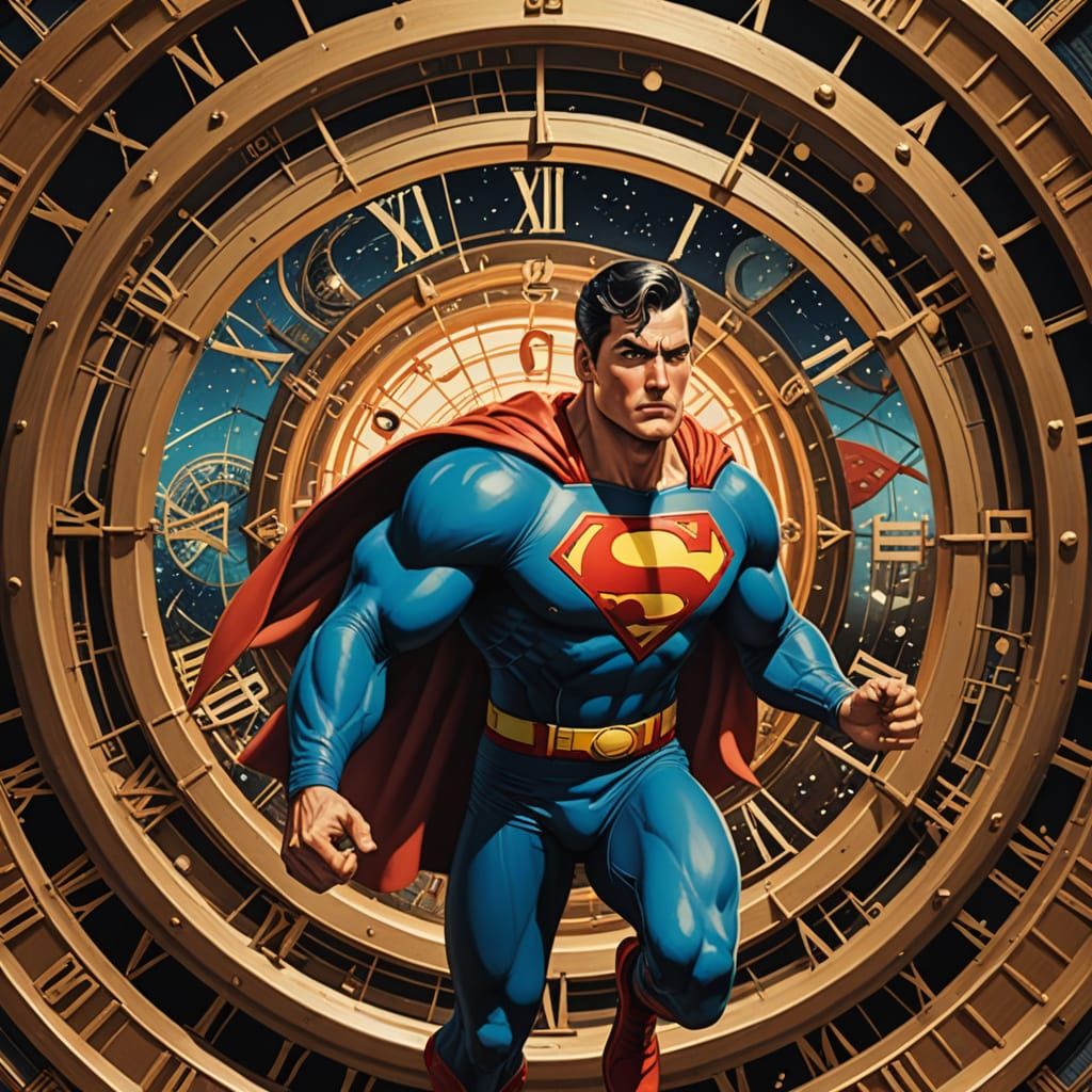 Retro Superman in Time Tunnel: Spacecore Vortex