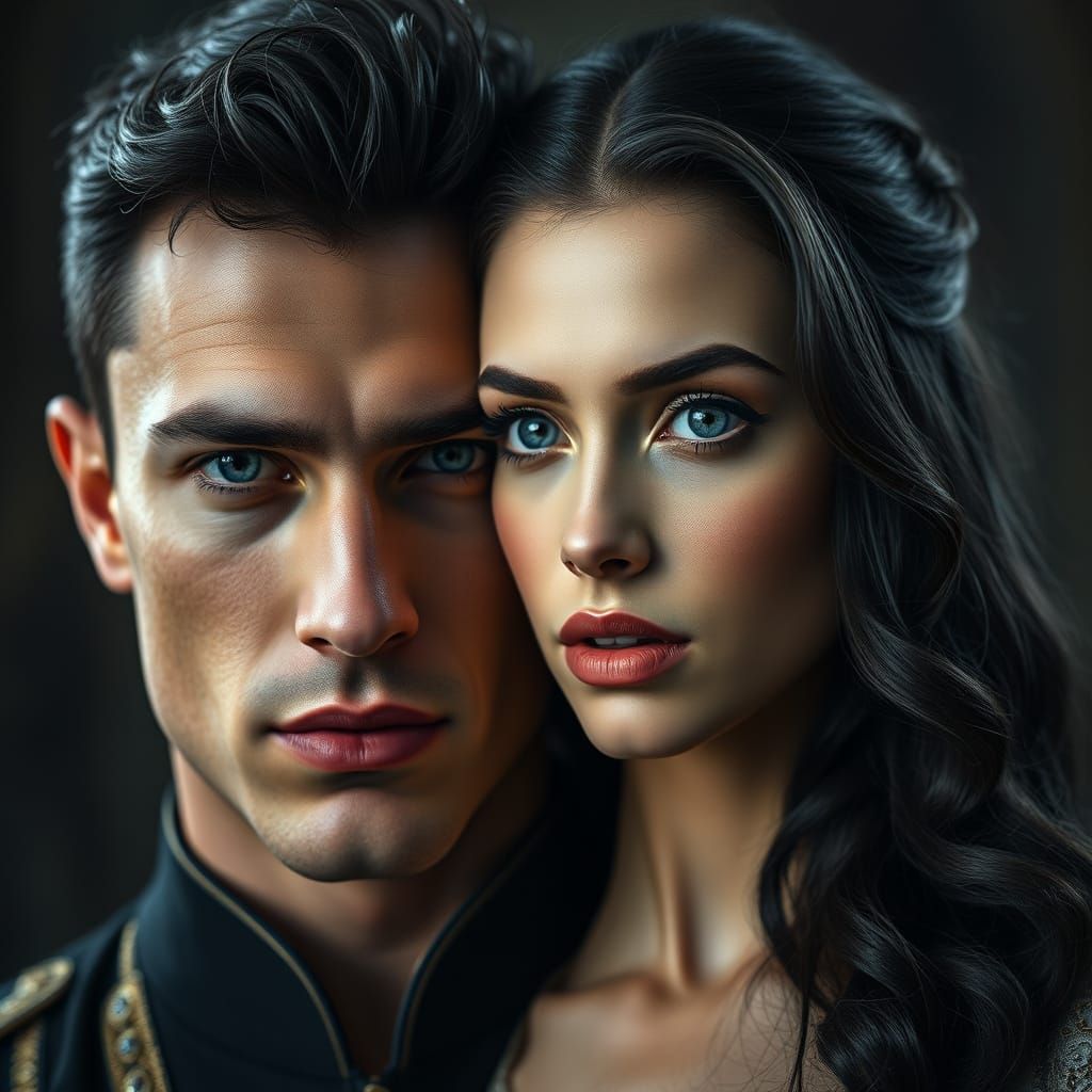 Elegant Emperor and Princess Portrait in Epic Romance Style