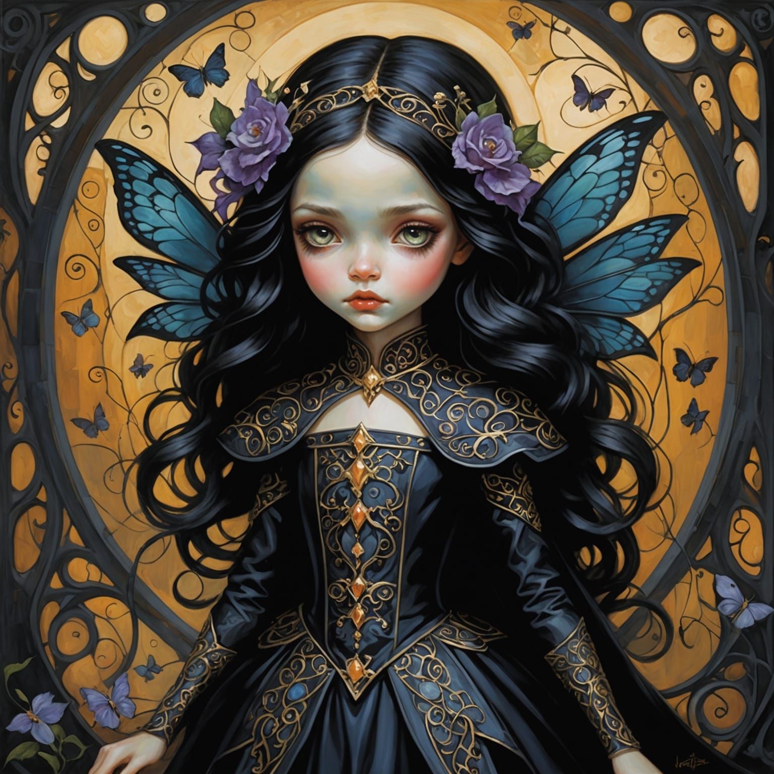 Grimdark Fantasy Portrait in Gothic Art Style